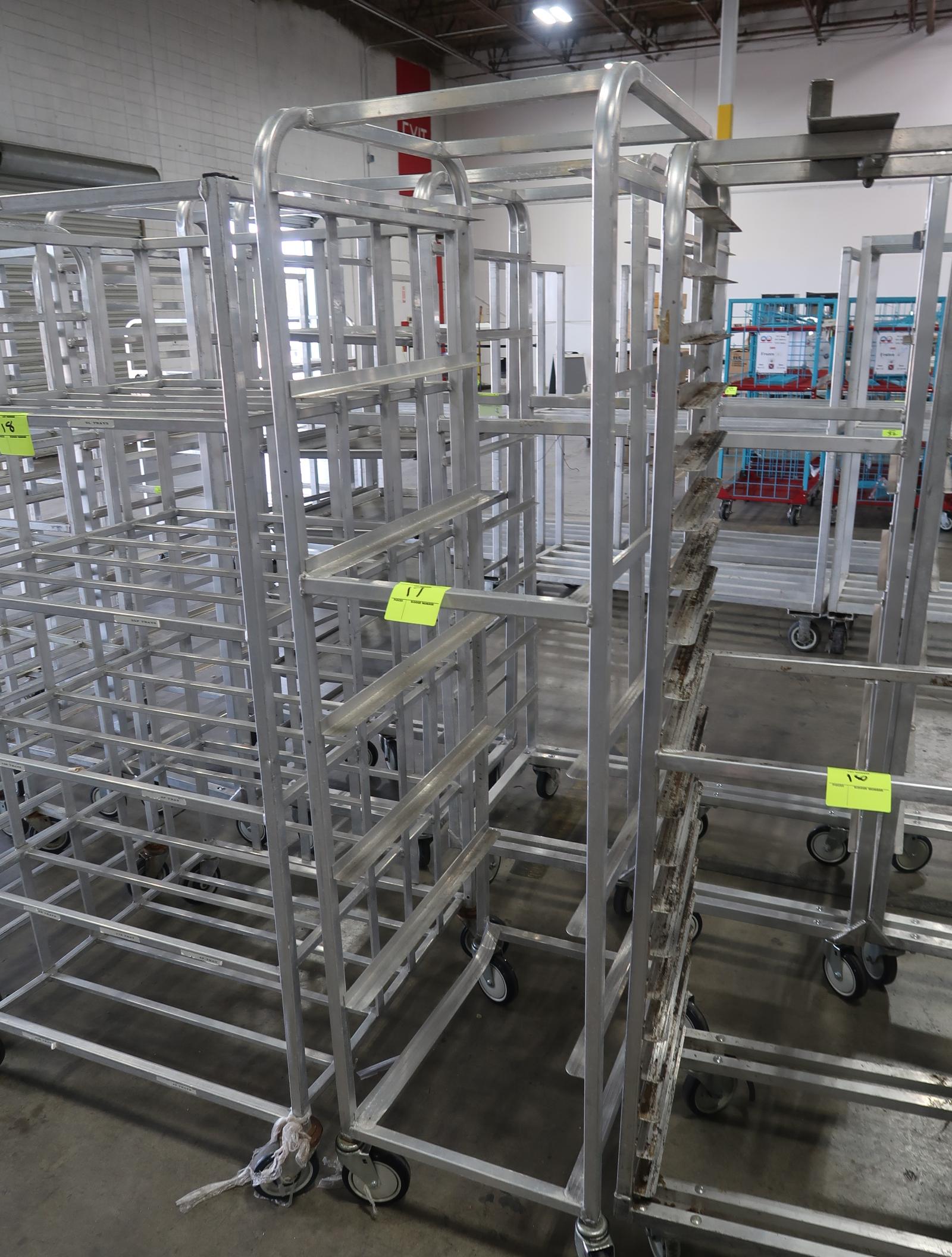 aluminum sheet pan rack, on casters