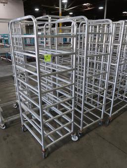 aluminum tub/tray racks, on casters