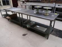 stainless tables w/ undershelves