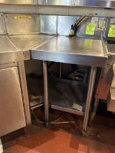 Stainless Steel Bar Back Table W/ Left Side Wedge