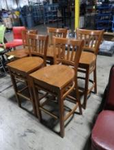 wooden bar-height chairs