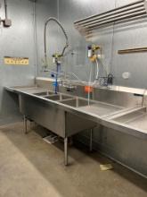 Amtekco Stainless Steel Three Compartment Sink
