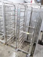 stainless sheet pan racks, on casters