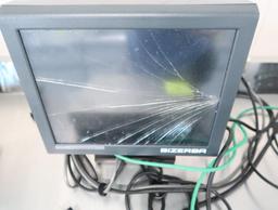Bizerba scale platform w/ monitor, monitor has cracked glass