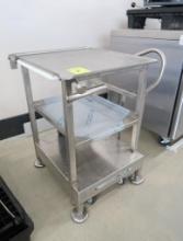 stainless deli slicer stand w/ retractable wheels