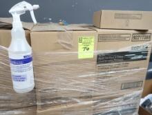 pallet of new Ecolab plastic spray bottles