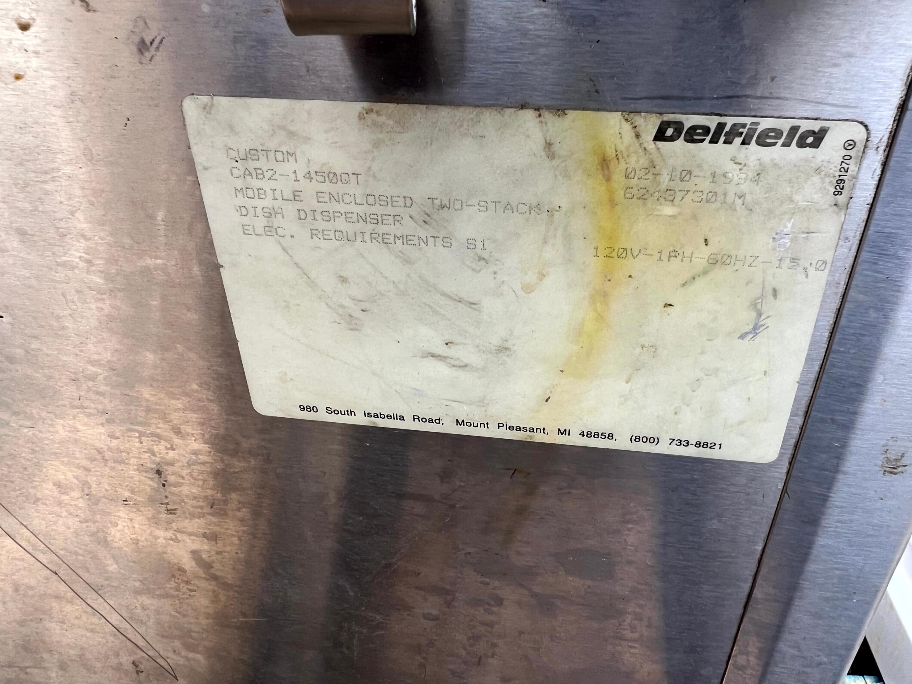 Delfield Dish Dispenser