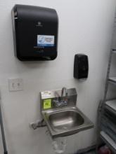 hand sink w/ soap & towell dispenser