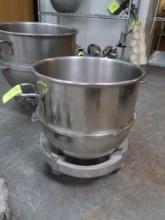 stainless 40 qt mixing bowl on dolly