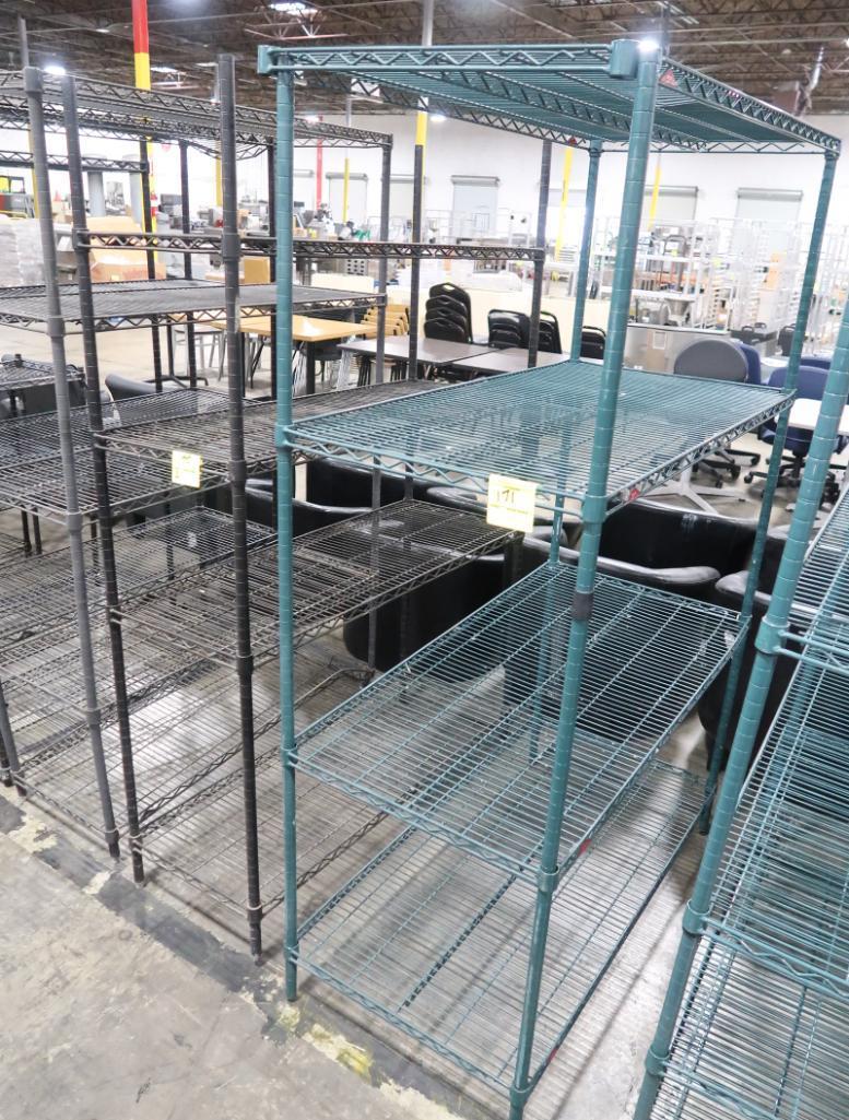 wire shelving unit, epoxy coated