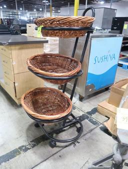 3-tiered basket merchandiser, on casters