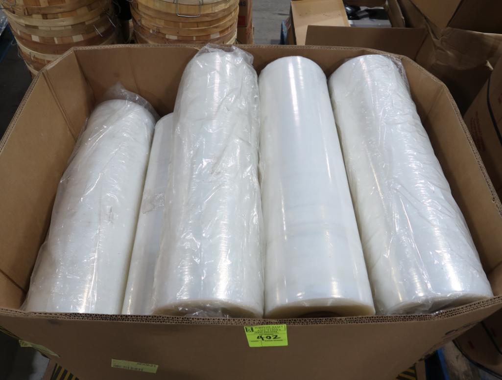 pallet of rolls of plastic