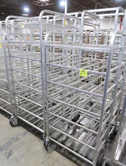 aluminum tub/tray rack, on casters