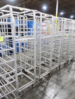 aluminum sheet pan racks, on casters