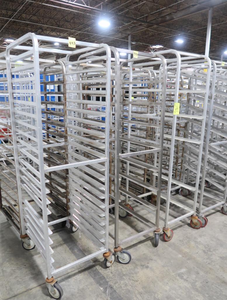 sheet pan racks, on casters