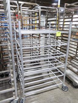 aluminum tub/tray rack, on casters