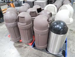 pallets of waste receptacles