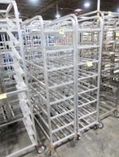 aluminum tub/tray rack, on casters