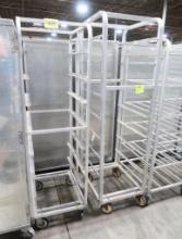 aluminum sheet pan racks, on casters