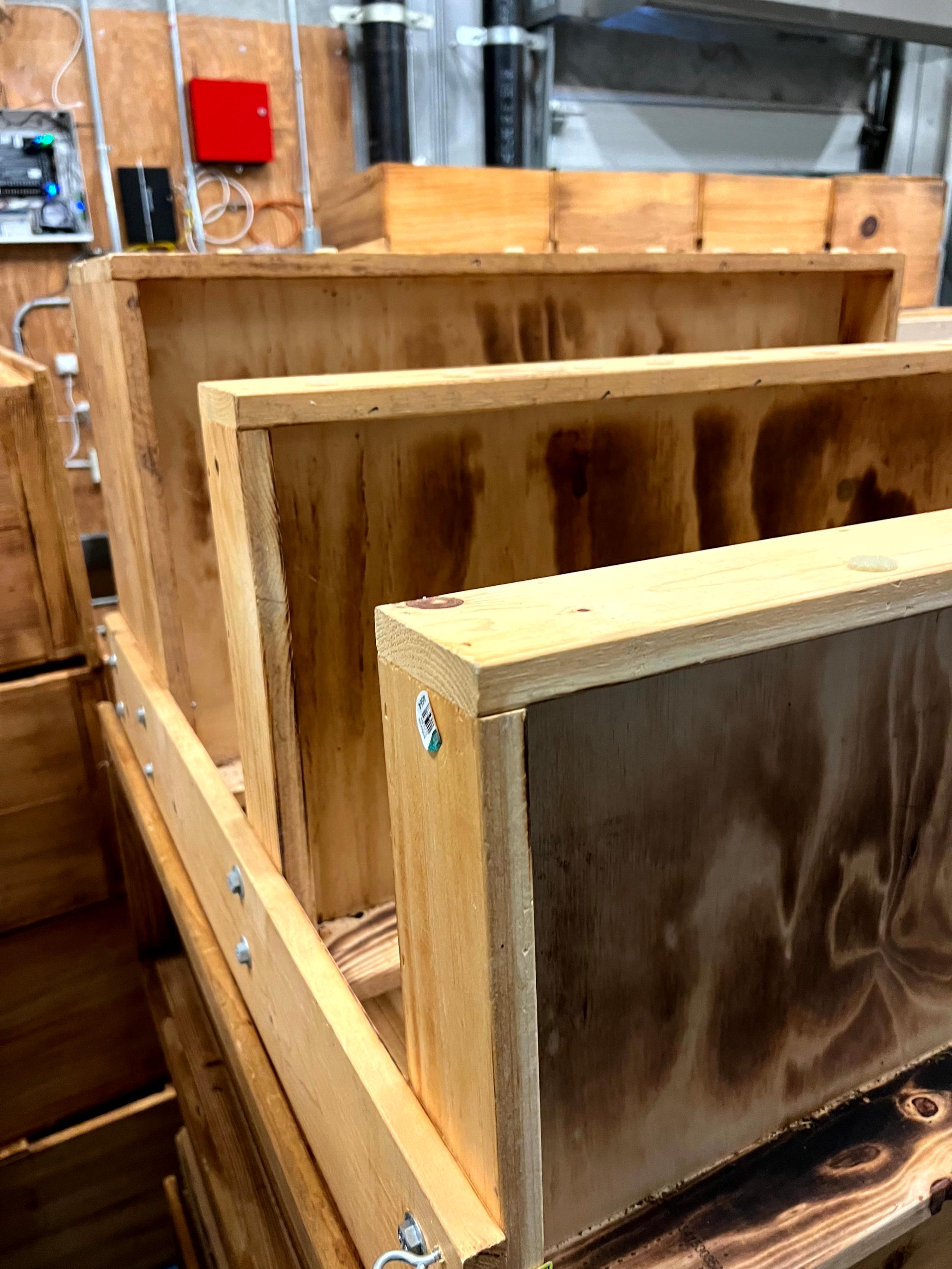 Pallet of Wood Crates and Displays