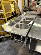 Three Compartment Stainless Sink