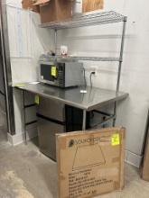 4ft Stainless Steel Worktop Table W/ Overshelf