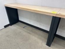 Bolt-Down Wood Top Table W/ Metal Legs