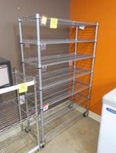 wire shelving unit, on casters