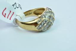 14KT GOLD & DIAMOND RING 5.8 GTW, $2200.00 RETAIL VALUE , SIZE 6 1/4