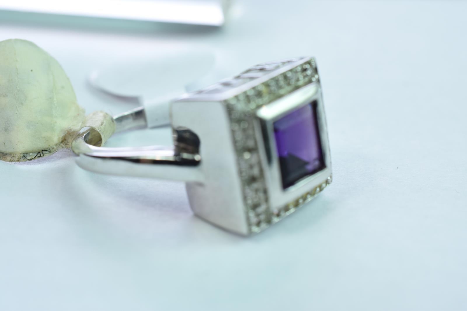 14 KT AMETHYST DIAMOND 5.7 GTW, $899.00 RETAIL VALUE ,SIZE 61/4