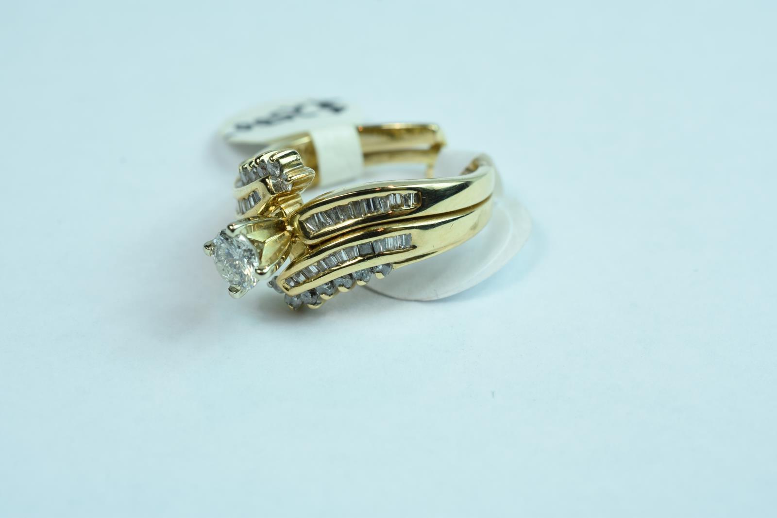 14 KKT GOLD & DIAMOND BRIDAL SET, 6.8 GTW, $2500.00 RETAIL VALUE  ,  SIZE   5 1/2