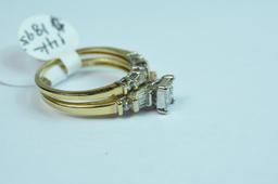 14KT GOLD & DIAMOND BRIDAL SET 4.5 GTW, $1895.00 RETAIL VALUE ,SIZE 6 1/2