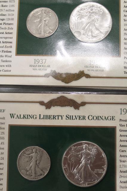 5 SETS WALKING LIBERTY SILVER COINAGE ISSUED