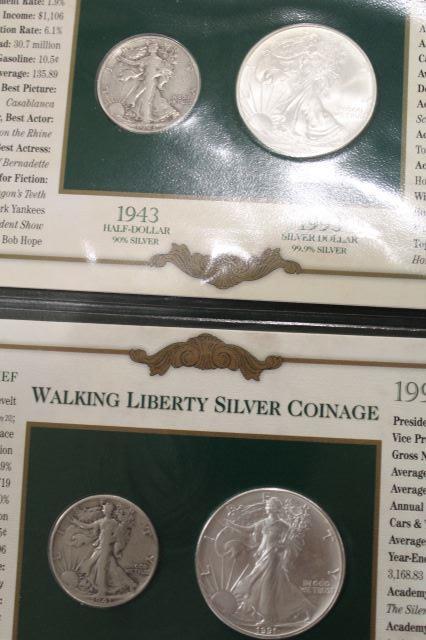 5 SETS WALKING LIBERTY SILVER COINAGE ISSUED