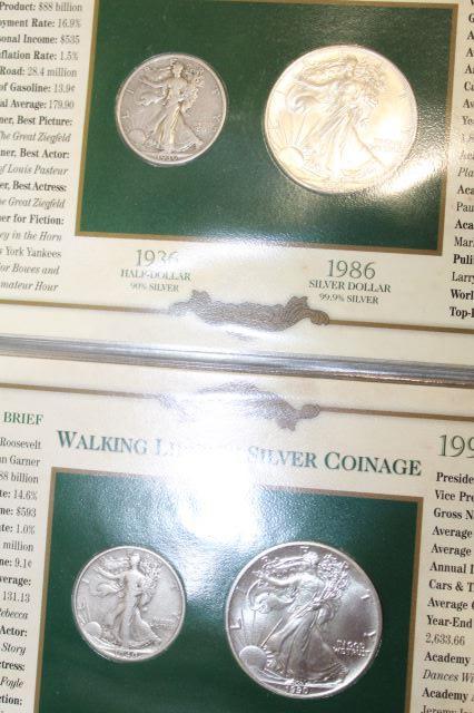 5 SETS WALKING LIBERTY SILVER COINAGE ISSUED