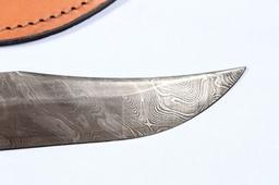 BEAR & SON DAMASCUS KNIFE WITH SHEATH