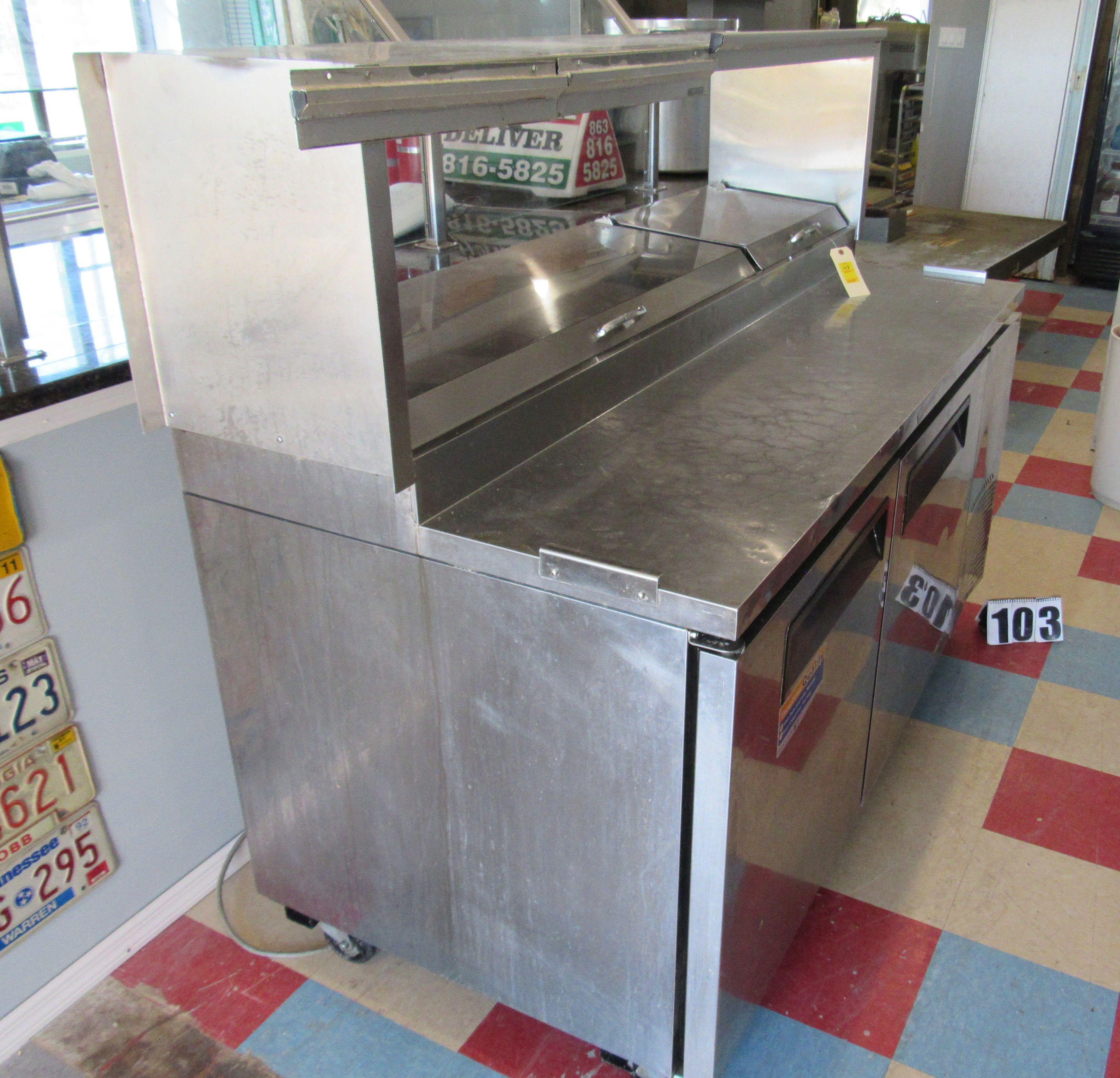 refrigerated prep table 67" long