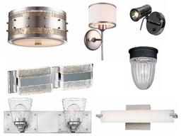 mixed new sconces, ceiling lights, vanity lights, wall lights