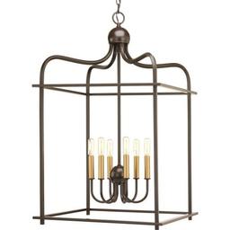 Progress Lighting Chandelier, Brushed Nickel #P500037-009