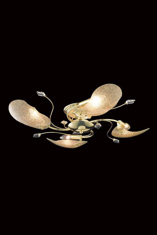 Elegant Lighting  Petal 4 Light 26 inch Gold Flush Mount Ceiling Light