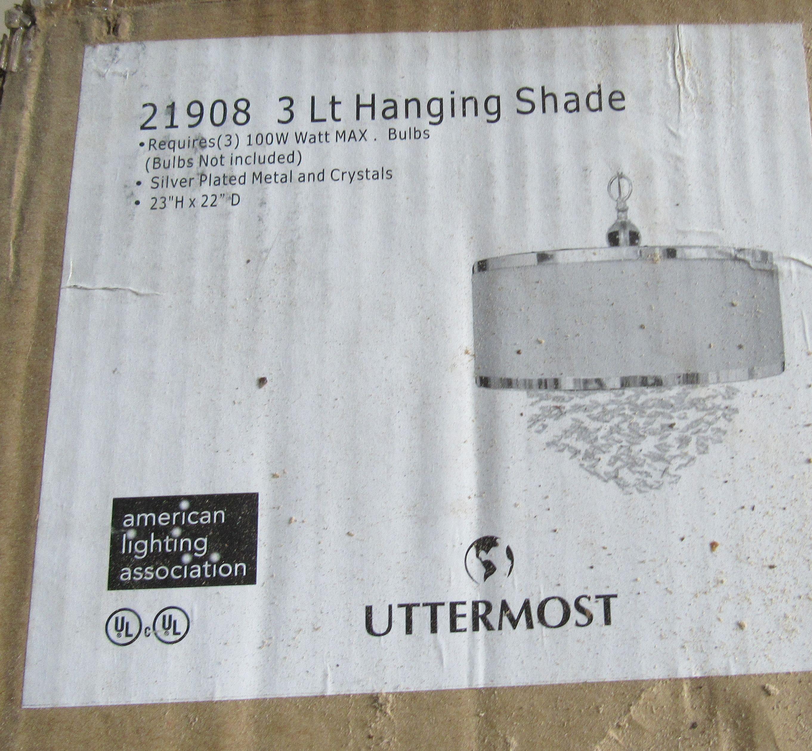 Uttermost 21908 Fascination 3-Light Hanging Shade, 22.8" L W x 22.0" D, Off-White