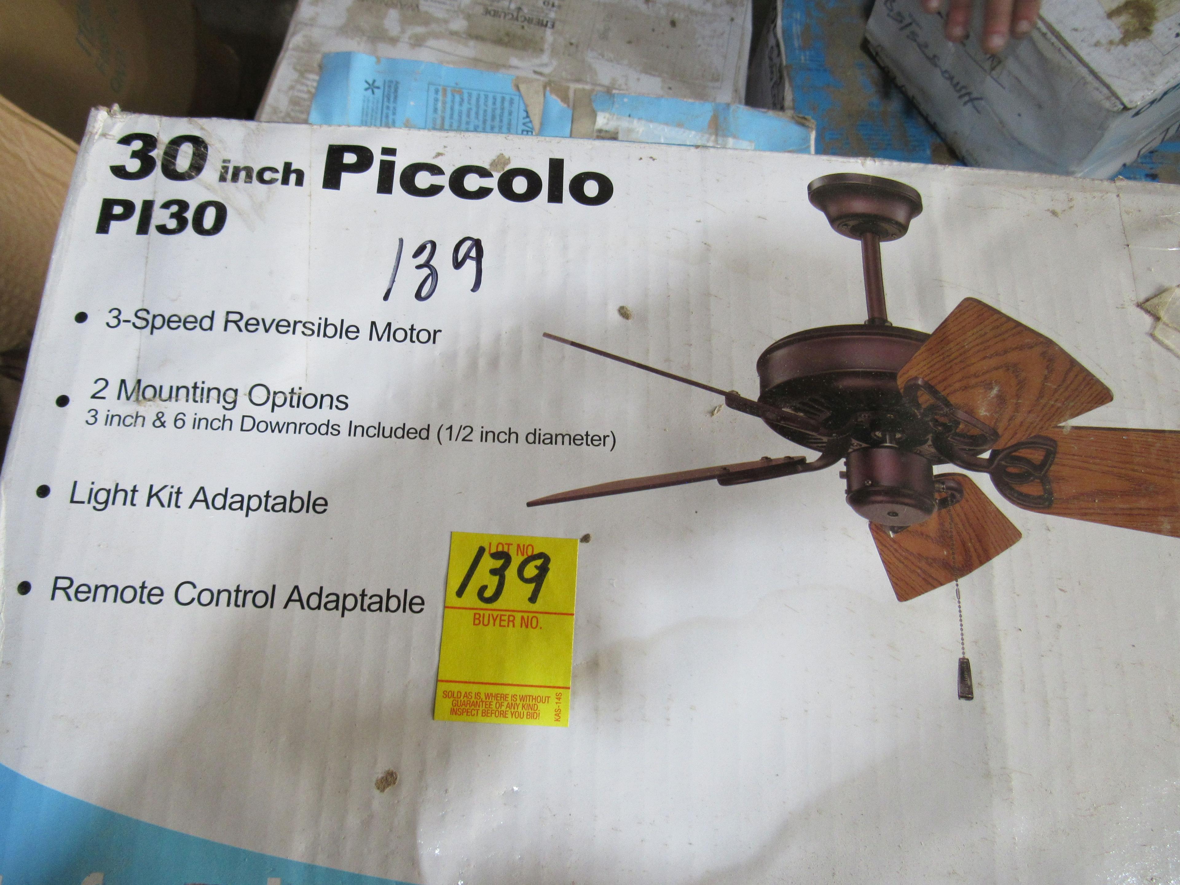 Craftmade 30" Piccolo Fan, 3-speed reversible #P130