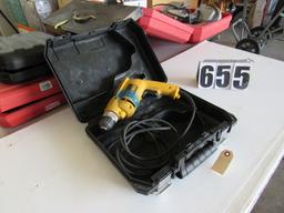 Dewalt corded 3/8" drill motor with easy chuck and plastic case works great