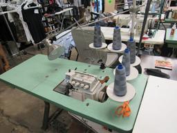 Juki 5 needle Serger model 2500 industrial sewing machine, 110V, single phase, with table, light and