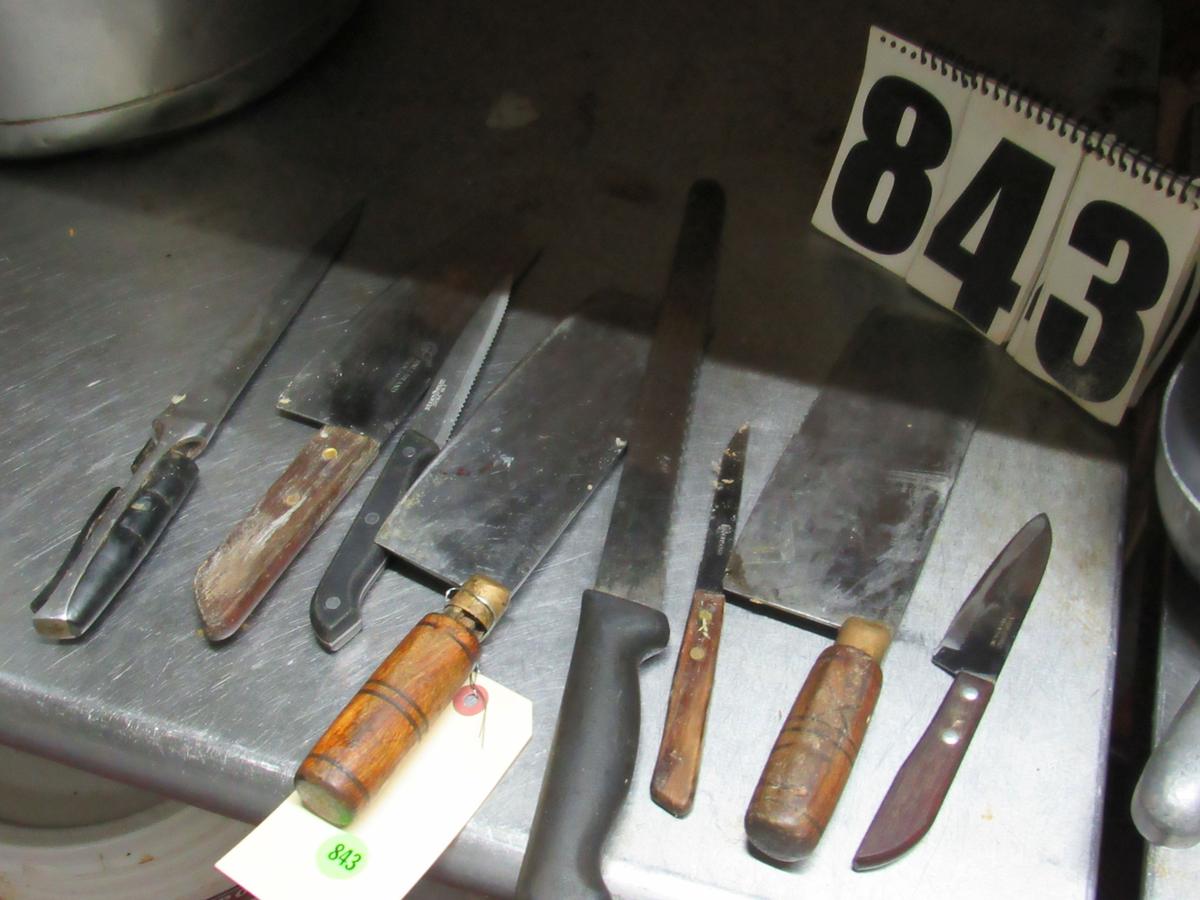mixed knives and cleavers