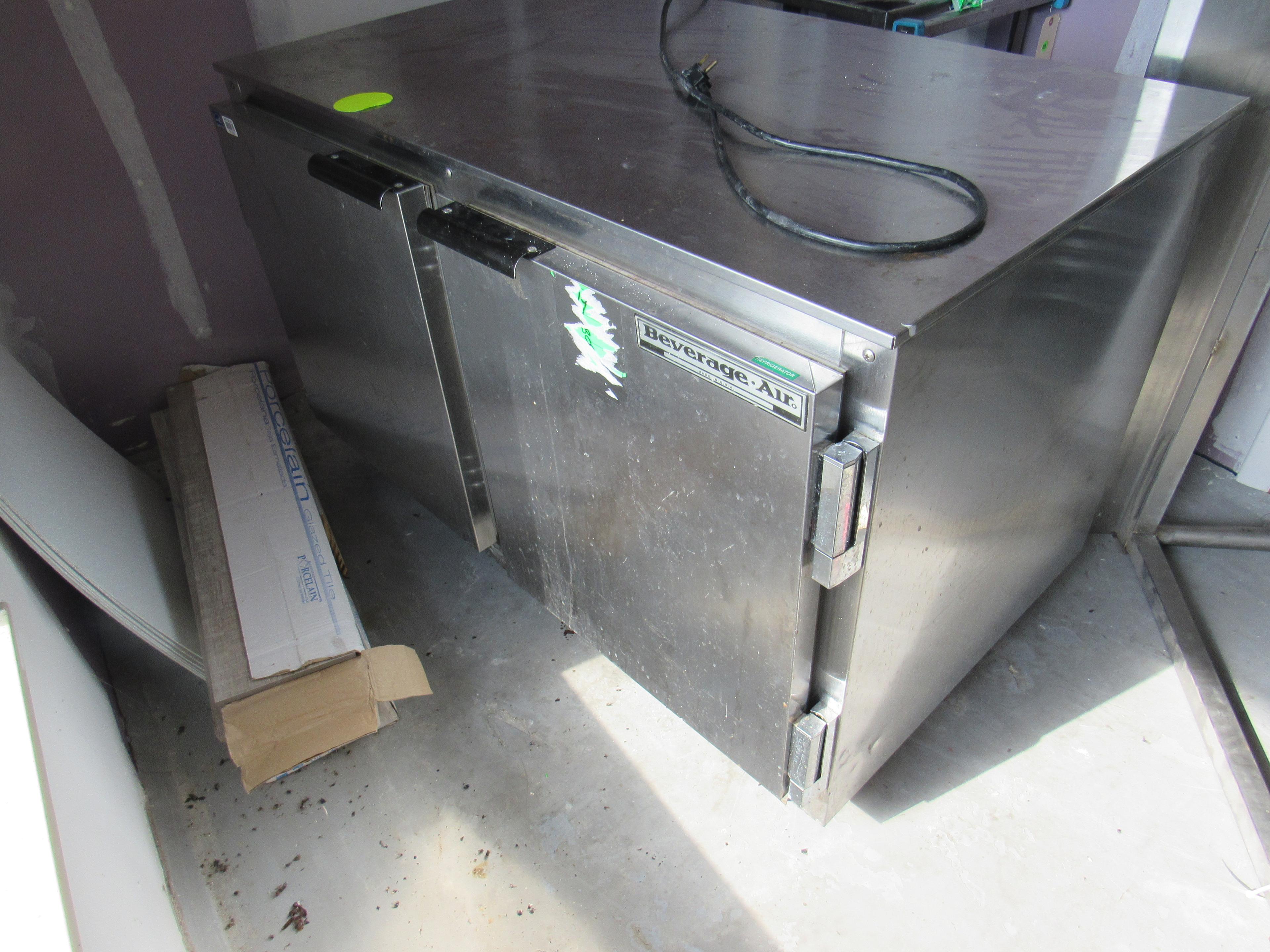 double door stainless steel under counter refrigerator