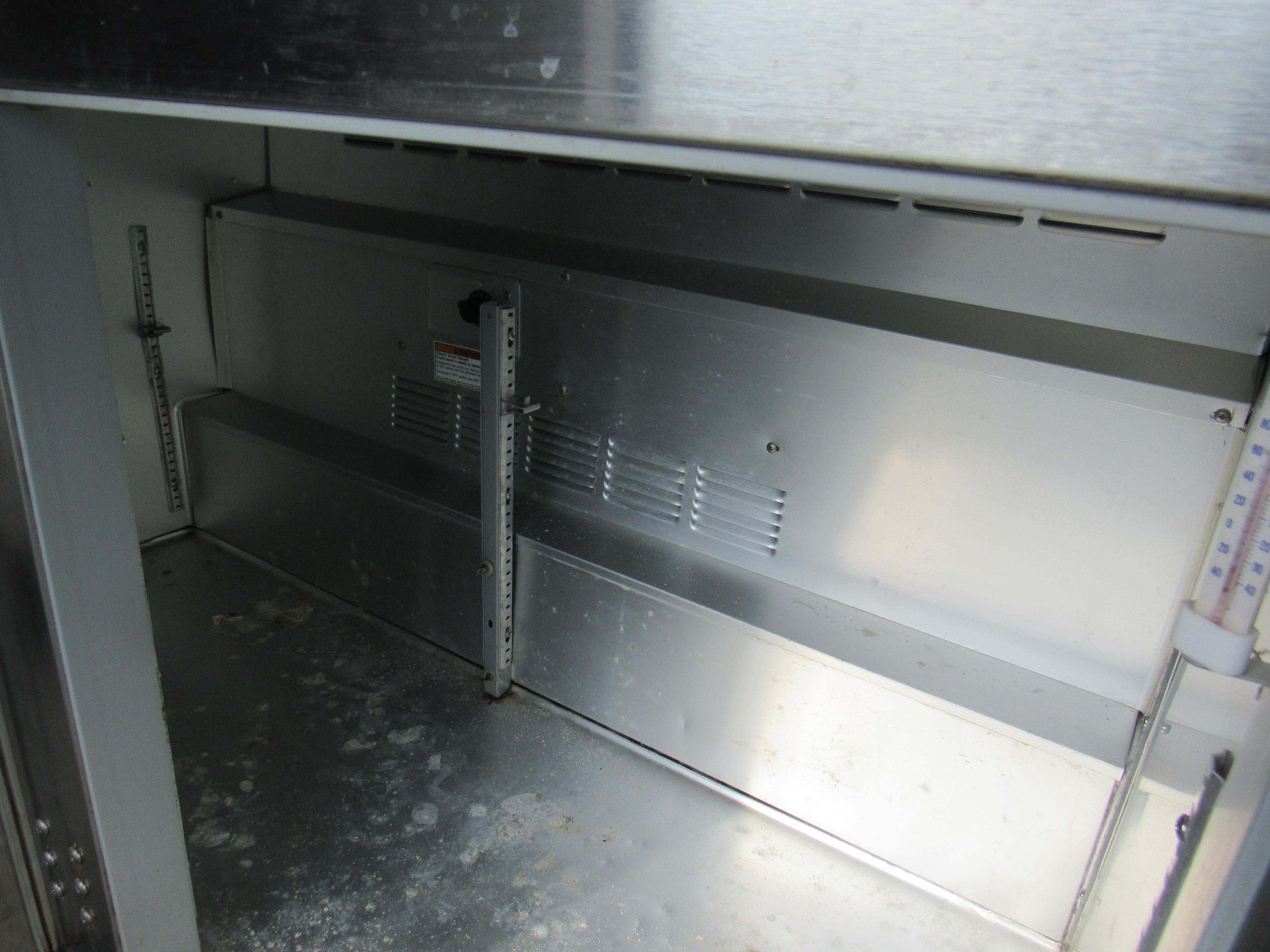 double door stainless steel under counter refrigerator