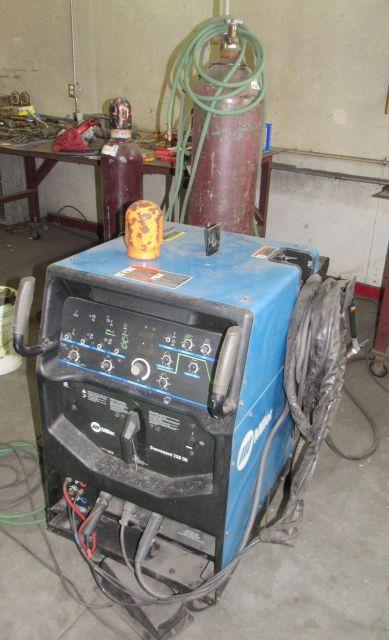 Miller Syncromatic 250-DX liquid cooled TIG welder with leads and bottle