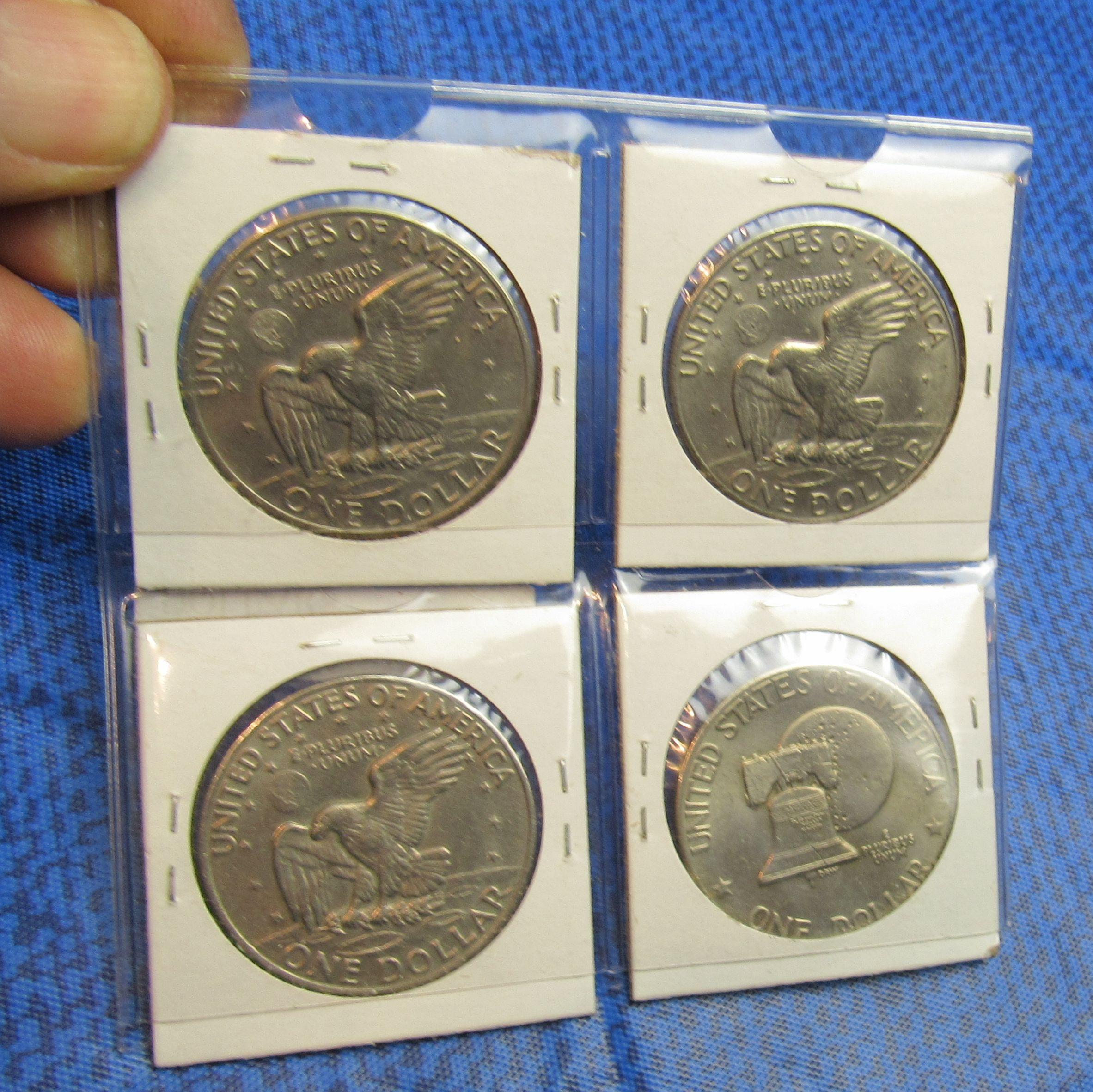 Ike dollars  1972, 1974, 1976, 1978 jacketed
