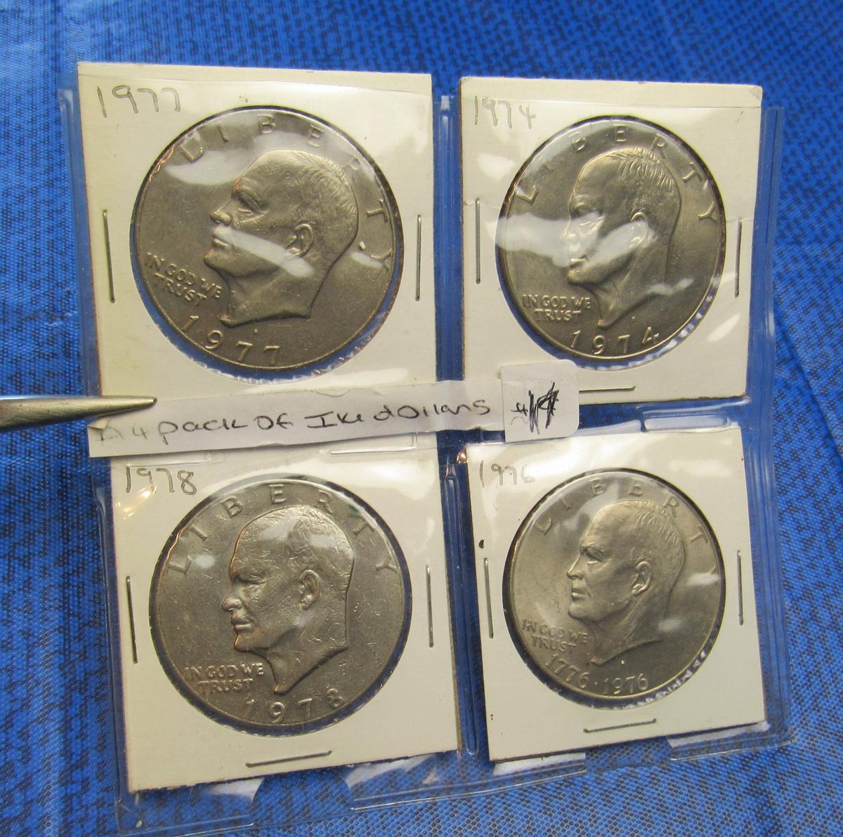 Ike dollars 1977, 1974, 1978, 1976